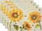Summer Vintage Sunflower Placemats Set of 4 - Yellow Grunge Flower Farmhouse Tablemats Linen Fabric, Heat-Resistant Washable Stain Proof Place Mats for Dining Table Decoration